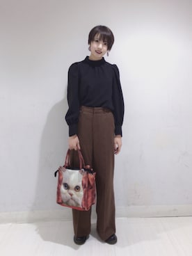 「あちゃちゅむ」｜「アイテム（パンツ）」を使った、Rippoさん（レディース・157cm）の冬コーディネート