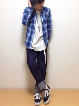 「Champion（チャンピオン）のアイテム（レッグウェア）」を使った、sawaさん（メンズ・173cm）の冬コーディネート