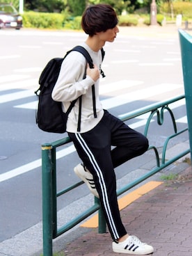 「CONVERSE（コンバース）のアイテム（パンツ）」を使った、sawaさん（メンズ・173cm）の秋コーディネート