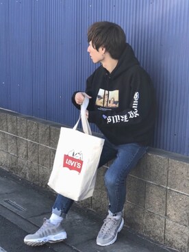 「Levi's（リーバイス）のアイテム（バッグ）」を使った、sawaさん（メンズ・173cm）の冬コーディネート