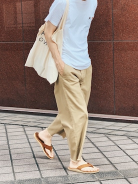 「Levi's（リーバイス）のアイテム（チノパンツ）」を使った、sawaさん（メンズ・173cm）の夏コーディネート