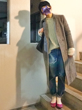 「スプリングSENSEOFPLACE」｜「アイテム（その他アウター）」を使った、Ｓｈａｋｉｎ.さん（レディース・168cm）の冬コーディネート