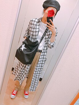 「TODAYFUL（トゥデイフル）のアイテム（ハンチング/ベレー帽）」を使った、Ｓｈａｋｉｎ.さん（レディース・168cm）の夏コーディネート