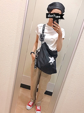 「TODAYFUL（トゥデイフル）のアイテム（ハンチング/ベレー帽）」を使った、Ｓｈａｋｉｎ.さん（レディース・168cm）の夏コーディネート