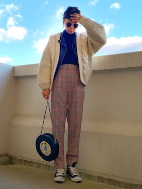 「MOUSSY（マウジー）のアイテム（ライダースジャケット）」を使った、Ｓｈａｋｉｎ.さん（レディース・168cm）の冬コーディネート
