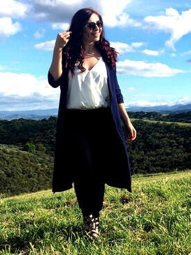 「Gianni Bini（ジャンビニ）のアイテム」を使った、Masha Krauchankaさん（レディース・173cm）の夏コーディネート
