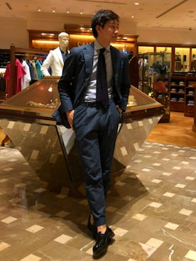 「BEAMS F（ビームスエフ）のアイテム（セットアップ）」を使った、BAiCHiさん（メンズ・177cm）の秋コーディネート