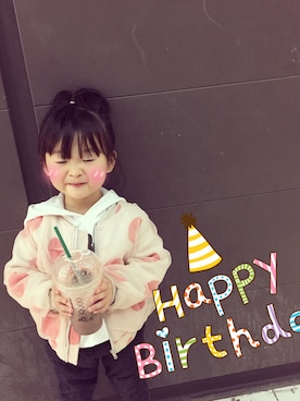 「Q（キュー）のアイテム」を使った、優優bbbbbbさん（キッズ・100cm）の冬コーディネート