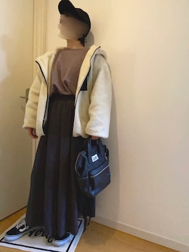 「Lee（リー）のアイテム（バックパック/リュック）」を使った、oohoshiooさん（レディース・152cm）の冬コーディネート