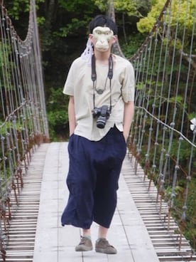 「BASISBROEK（バシスブルック）のアイテム（トップス）」を使った、KFCさん（メンズ・172cm）の夏コーディネート