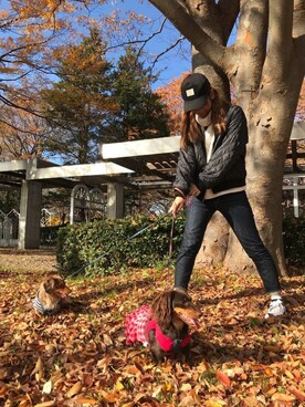 「ドレスキップ」｜「アイテム（ブルゾン）」を使った、MINMINさん（レディース・165cm）の冬コーディネート