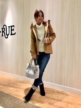 「ファー」｜「アイテム（ダッフルコート）」を使った、MINMINさん（レディース・165cm）の冬コーディネート