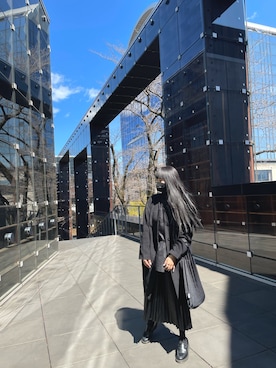 「NANO universe（ナノユニバース）のアイテム（ノーカラーコート）」を使った、カセツｳｳｳｳさん（レディース・164cm）の春コーディネート