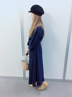 「アイテム（シャツワンピース）」を使った、salusさん（レディース・149cm）の秋コーディネート