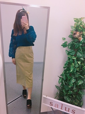 「salus（サルース）のアイテム」を使った、salusさん（レディース・156cm）の春コーディネート