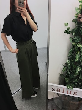 「salus（サルース）のアイテム」を使った、salusさん（レディース・156cm）の夏コーディネート