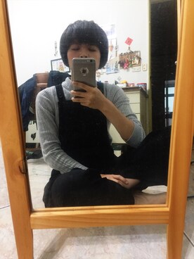 「MONKI（モンキ）のアイテム（オールインワン・サロペット）」を使った、Zさん（レディース・161cm）の冬コーディネート