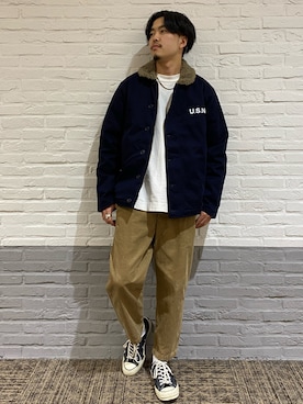 「Right-on（ライトオン）のアイテム（パンツ）」を使った、riku1166さん（メンズ・180cm）の冬コーディネート