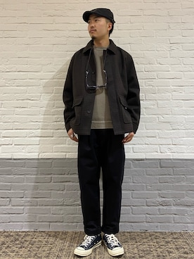 「Right-on（ライトオン）のアイテム（チェスターコート）」を使った、riku1166さん（メンズ・180cm）の冬コーディネート