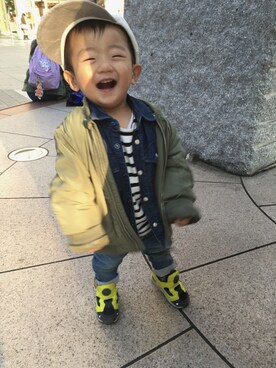 「babygap」｜「アイテム（ミリタリージャケット）」を使った、yukajyuさん（キッズ・70cm）の春コーディネート