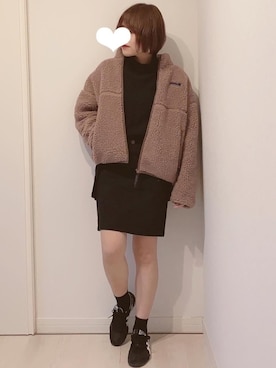 「くすみピンク」｜「アイテム（ブルゾン）」を使った、akiさん（レディース・160cm）の秋コーディネート