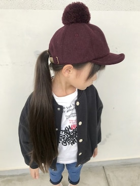 「アイテム（キャップ）」を使った、makeyourday_officialさん（キッズ・110cm）の夏コーディネート