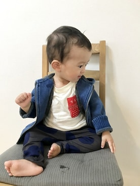 「MAKE YOUR DAY（メイクユアデイ）のアイテム」を使った、makeyourday_officialさん（キッズ・73cm）の秋コーディネート