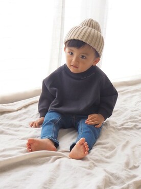 「アイテム（スウェット）」を使った、makeyourday_officialさん（キッズ・80cm）の秋コーディネート