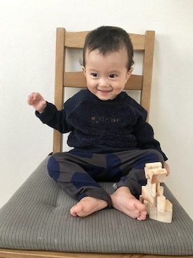 「MAKE YOUR DAY（メイクユアデイ）のアイテム」を使った、makeyourday_officialさん（キッズ・73cm）の秋コーディネート