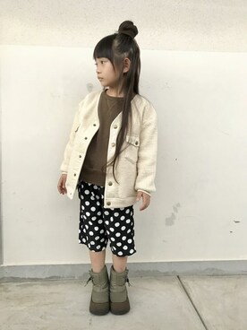 「MAKE YOUR DAY（メイクユアデイ）のアイテム（ジャケット/アウター）」を使った、makeyourday_officialさん（キッズ・110cm）の秋コーディネート