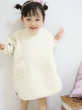 「MAKE YOUR DAY（メイクユアデイ）のアイテム（ワンピース/ドレス）」を使った、makeyourday_officialさん（キッズ・80cm）の秋コーディネート