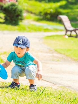 「アイテム（キャップ）」を使った、makeyourday_officialさん（キッズ・100cm）の秋コーディネート