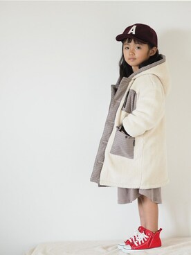 「リバーシブル」｜「アイテム（その他アウター）」を使った、makeyourday_officialさん（キッズ・110cm）の秋コーディネート