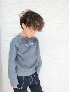 「シャギー」｜「アイテム（スウェット）」を使った、makeyourday_officialさん（キッズ・105cm）の秋コーディネート