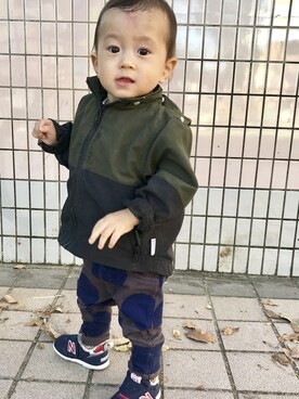 「MAKE YOUR DAY（メイクユアデイ）のアイテム（ジャケット/アウター）」を使った、makeyourday_officialさん（キッズ・73cm）の秋コーディネート