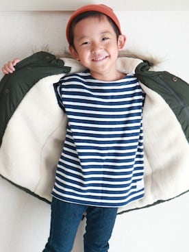 「秋コーデ」｜「アイテム（モッズコート）」を使った、makeyourday_officialさん（キッズ・107cm）の秋コーディネート