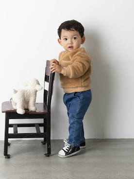 「アイテム（スウェット）」を使った、makeyourday_officialさん（キッズ・80cm）の秋コーディネート