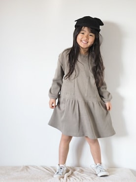 「アイテム（ワンピース/ドレス）」を使った、makeyourday_officialさん（キッズ・110cm）の冬コーディネート