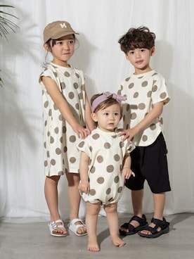 「アイテム（ロンパース）」を使った、makeyourday_officialさん（キッズ・110cm）の春コーディネート