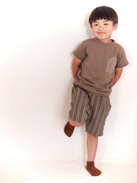 「MAKE YOUR DAY（メイクユアデイ）のアイテム（パンツ）」を使った、makeyourday_officialさん（キッズ・110cm）の春コーディネート