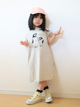 「アイテム（ワンピース/ドレス）」を使った、makeyourday_officialさん（キッズ・95cm）の春コーディネート