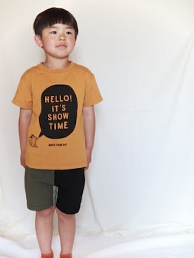 「MAKE YOUR DAY（メイクユアデイ）のアイテム（パンツ）」を使った、makeyourday_officialさん（キッズ・110cm）の春コーディネート