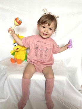 「アイテム（ロンパース）」を使った、makeyourday_officialさん（キッズ・80cm）の春コーディネート