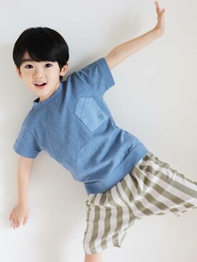 「MAKE YOUR DAY（メイクユアデイ）のアイテム（パンツ）」を使った、makeyourday_officialさん（キッズ・110cm）の夏コーディネート