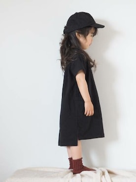 「無地党」｜「アイテム（ワンピース/ドレス）」を使った、makeyourday_officialさん（キッズ・100cm）の夏コーディネート