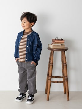 「アイテム（カーゴパンツ、グレー系）」を使った、makeyourday_officialさん（キッズ・110cm）の秋コーディネート