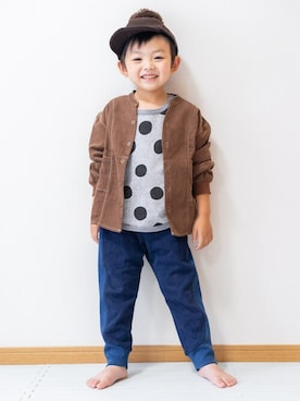 「アイテム（スラックス）」を使った、makeyourday_officialさん（キッズ・110cm）の秋コーディネート