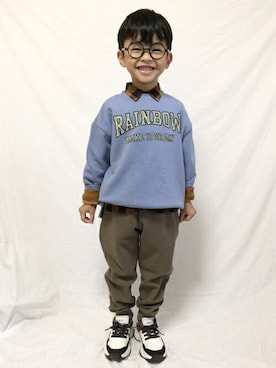 「アイテム（スラックス）」を使った、makeyourday_officialさん（キッズ・110cm）の秋コーディネート