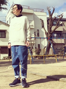 「ハラチ」｜「アイテム（スウェット）」を使った、0309さん（レディース・155cm）の冬コーディネート