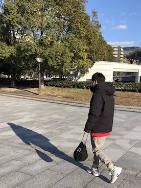 「uniform experiment」｜「アイテム（ダウンジャケット/コート）」を使った、0309さん（レディース・155cm）の冬コーディネート